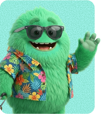 The CashPal mascot wearing sunglasses